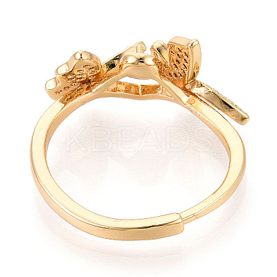 Butterfly Brass Micro Pave Clear Cubic Zirconia Cup Peg Ring Settings KK-T076-20G-1