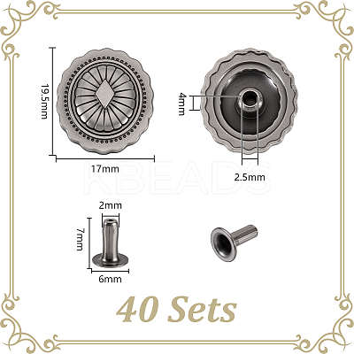40Sets Alloy Decorative Rivets DIY-GA0008-93-1