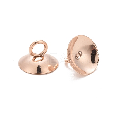 201 Stainless Steel Bead Cap Pendant Bails STAS-L244-27A-RG-1