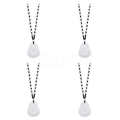 4Pcs Resin Imitation Gemstone Maitreya Buddha Pendant Necklace NJEW-FI0001-62B-1