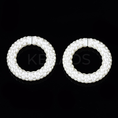 CCB Plastic Imitation Pearl Linking Rings CCB-Q091-013-1