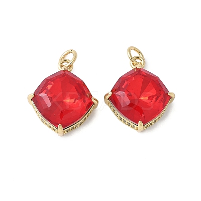 Brass Micro Pave Cubic Zirconia Pendants KK-F892-08G-1