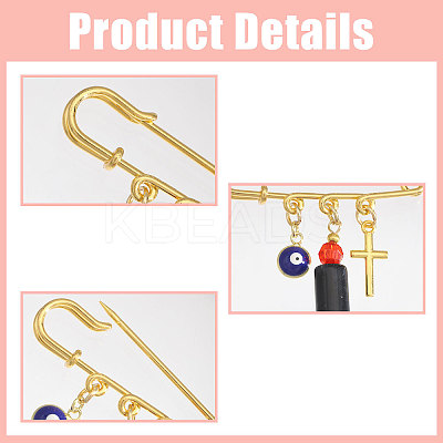 5Pcs 304 Stainless Steel Kilt Pins JEWB-CA00009-1