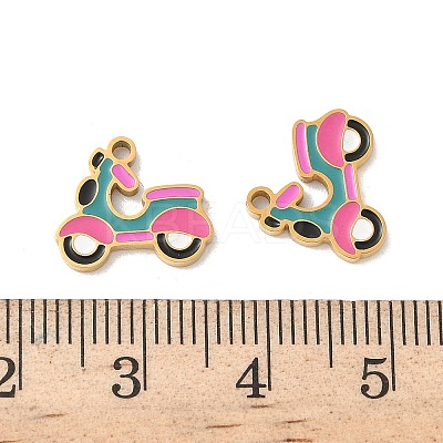 304 Stainless Steel Enamel Pendants STAS-I351-03G-1