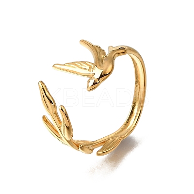 304 Stainless Steel Cuff Open Rings for Women SA-CBA54F2-04G-1
