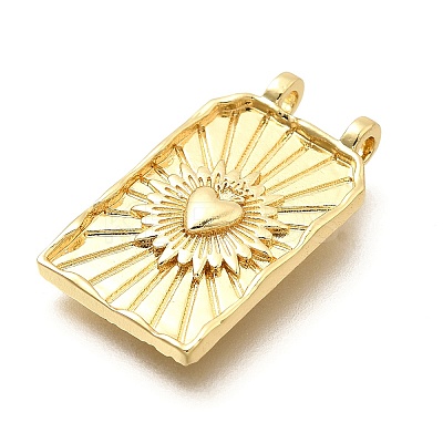 Rectangle Brass Pendants X-KK-S508-03C-G-1