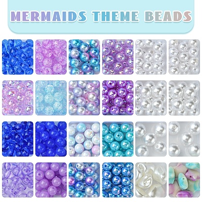 DIY Round Acrylic & ABS Plastic Imitation Pearl Beads Bracelets Jewelry Making Kits DIY-FS0007-42-1