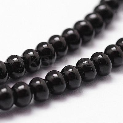Natural Black Onyx Beads Strands G-P161-19-4x2mm-1