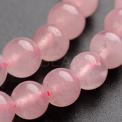 Round Natural Rose Quartz Gemstone Bead Strands G-J333-02-6mm-1