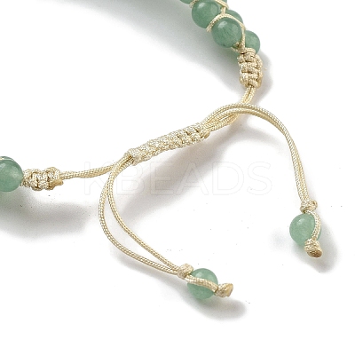 Natural Green Aventurine Braided Round Bead Bracelets BJEW-K251-06G-1