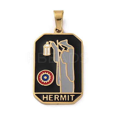 Ion Plating(IP) 304 Stainless Steel Enamel Pendants STAS-Q003-01G-09-1