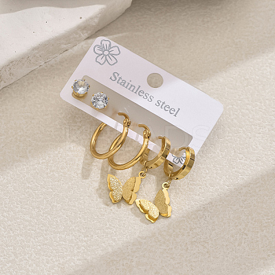 Stainless Steel Butterfly Earrings Sets LS-NG9755-1