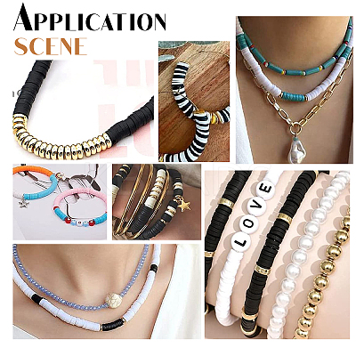 12Strand 3 Color Flat Round Handmade Polymer Clay Beads CLAY-PH0001-70-1