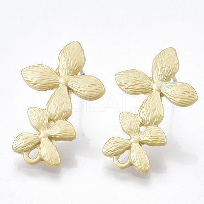Smooth Surface Alloy Stud Earring Findings X-PALLOY-T064-45MG-1