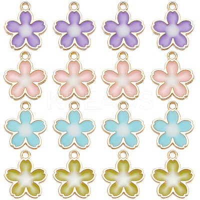 40Pcs Alloy Enamel Pendants ENAM-SC0005-51-1