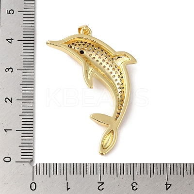 Rack Plating Brass & Clear Cubic Zirconia Pendants KK-L216-067G-1