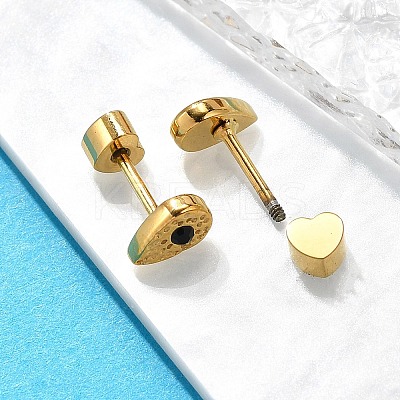 Ion Plating(IP) 304 Stainless Steel Teardrop Stud Earrings EJEW-A118-19G-01-1
