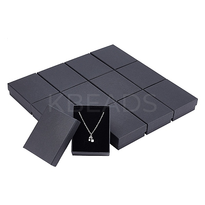 Kraft Cotton Filled Cardboard Paper Jewelry Set Boxes CBOX-R036-11B-1