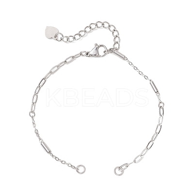 304 Stainless Steel Column Link Paperclip Chain Bracelet Making AJEW-JB01518-1