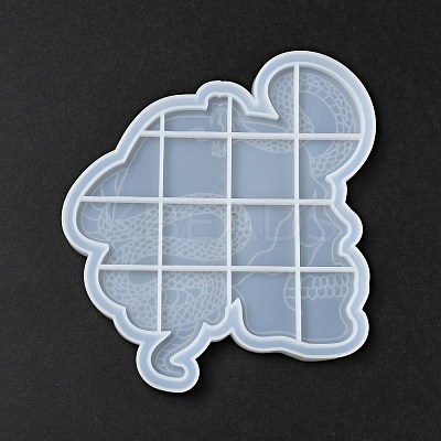 DIY Skull with Snake Dish Tray Silicone Statue Molds DIY-C056-07-1