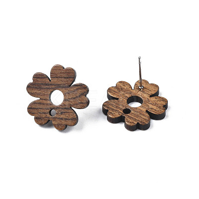 Walnut Wood Stud Earring Findings LS-MAK-N032-040-1
