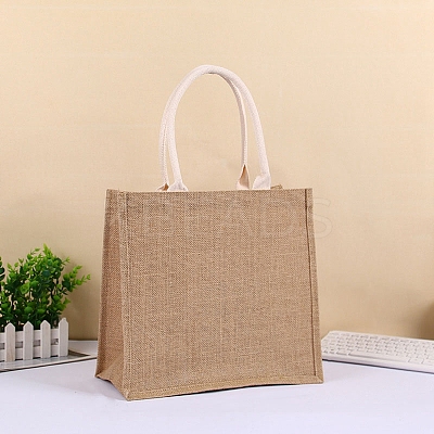 Blank Burlap Bags Totes with Handle PW-WG30877-01-1