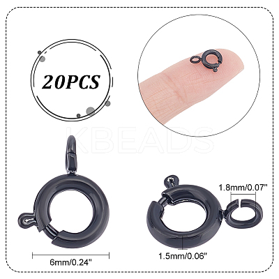 20Pcs 304 Stainless Steel Smooth Surface Spring Ring Clasps STAS-UN0040-96EB-1