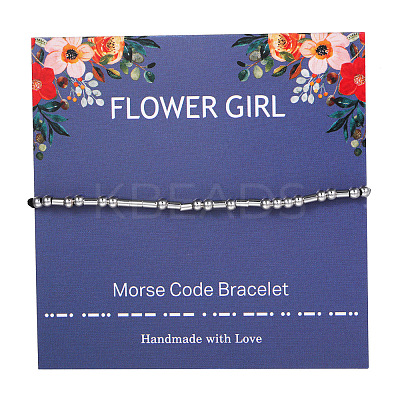 Flower Girl Morse Code Bracelets FS-WG6A0C8-03-1