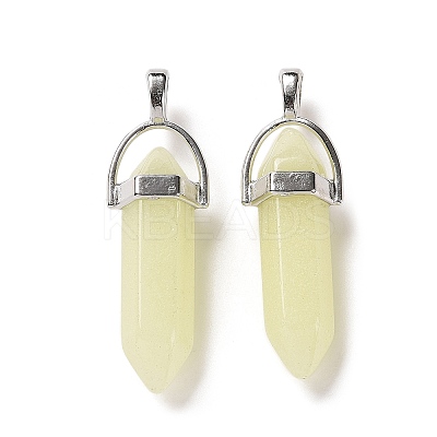 Bullet Pointed Synthetic Luminous Stone Pendants LUMI-PW0001-055-C-1