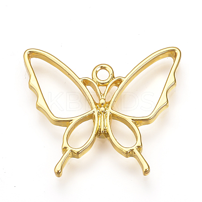 Rack Plating Alloy Open Back Bezel Pendants X-PALLOY-Q351-37G-FF-1