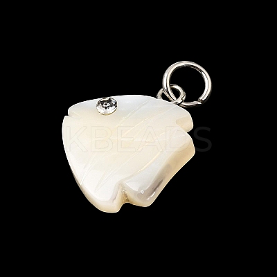 Natural White Shell & Crystal Rhinestone Pendants SH-CBAC52B-01A-1