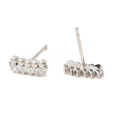 Brass Micro Pave Cubic Zirconia Stud Earrings EJEW-L270-23P-1