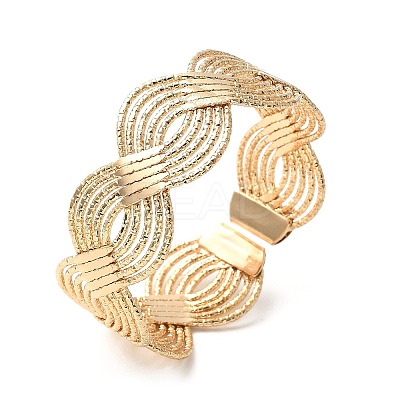Electrophoresis Iron Cuff Bangles for Women BJEW-M057-02G-1
