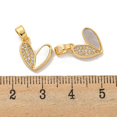 Brass Micro Pave Clear Cubic Zirconia Pendants KK-A214-10G-1
