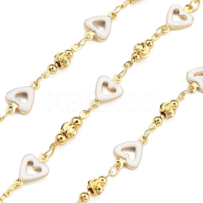 Brass Heart Link Chains KK-D368-03G-D-1