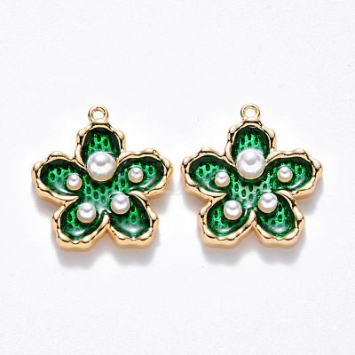 Brass Enamel Pendants KK-T049-052G-02-NF-1