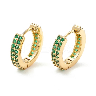Cubic Zirconia Chunky Hinged Huggie Hoop Earrings for Women EJEW-P196-21G-03-1