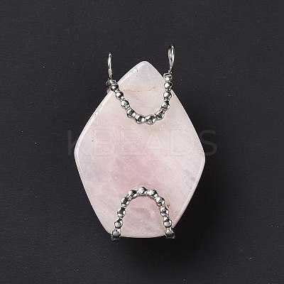 Natural Rose Quartz Pendants G-C243-01P-1