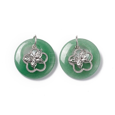 Natural Green Aventurine Pendants G-P484-01P-25-1