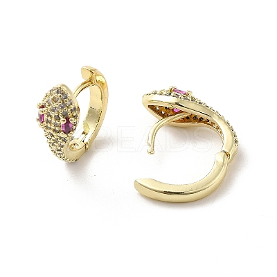 Brass Micro Pave Cubic Zirconia Hoop Earrings EJEW-P254-05G-1