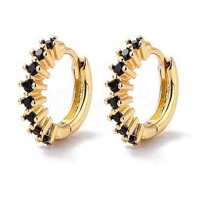 Dainty Cubic Zirconia Small Huggie Hoop Earrings EJEW-C002-16G-RS-1