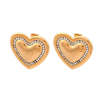 304 Stainless Steel Rhinestone Stud Earrings EJEW-K311-02G-1