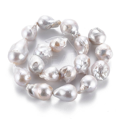 Natural Baroque Pearl Keshi Pearl Beads Strands PEAR-S019-04C-1