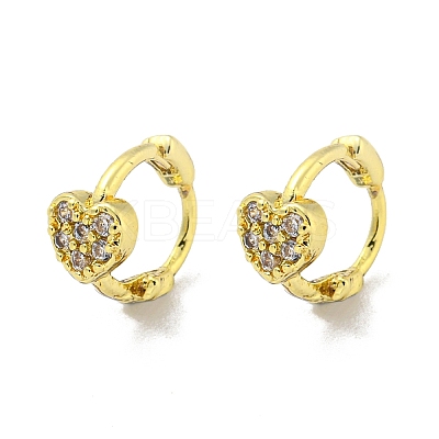 Brass Micro Pave Cubic Zirconia Hoop Earring EJEW-C088-01F-G-1