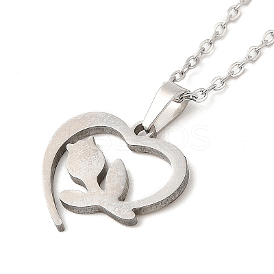 Non-Tarnish 306 Stainless Steel Pendant Necklace for Women LS-NJEW-Q772-01P-05-1