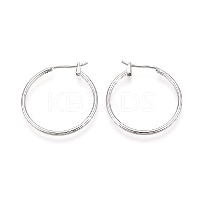 304 Stainless Steel Hoop Earrings EJEW-T048-25C-P-1