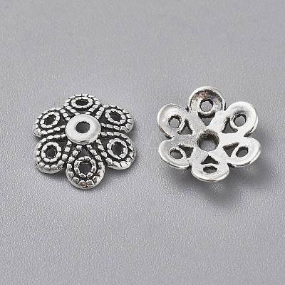 Tibetan Style Alloy Fancy Bead Caps TIBEB-LF10883YKG-AS-FF-1