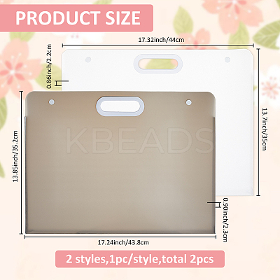 2Pcs 2 Styles PP Plastic Documents Pockets AJEW-FH0005-86B-1