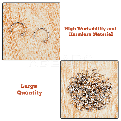 100Pcs C-Shaped 304 Stainless Steel Ear Cuff Findings STAS-DC0011-64-1