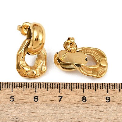 304 Stainless Steel Nuggets Stud Earrings EJEW-K268-33G-1